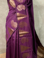 Wine banarasi silk saree -PMR4D