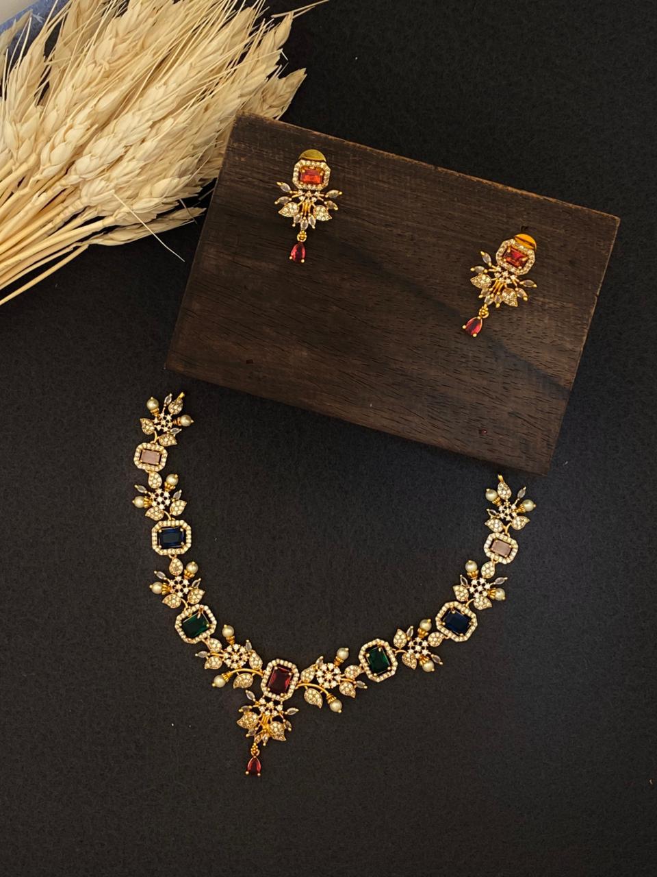 Stone Necklace Set - JW11A