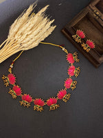 PINK lotus gunguroo Necklace- JW38B