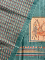 Blue Semi tusser silk saree - KRUPT2