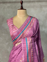 Onion pink Semi tusser silk saree - KRUPT4