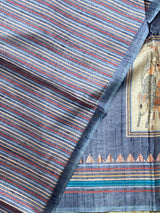 Grey Semi tusser silk saree - KRUPT7