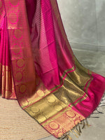 Rani Pink Semi Banarasi saree - LZ9G