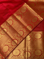 Maroon red Semi Banarasi saree - LZ9E