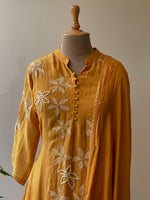 Yellow Pure mul chanderi salwar set -SMUL5 -SIZE44