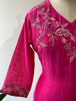 Magenta Pure mul chanderi salwar set -SMUL11 -SIZE40