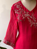 Red Pure mul chanderi salwar set -SMUL10 -SIZE42