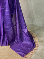 Violet Tusser silk saree -SOT7