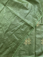 Olive Green Tusser silk saree -SOT14