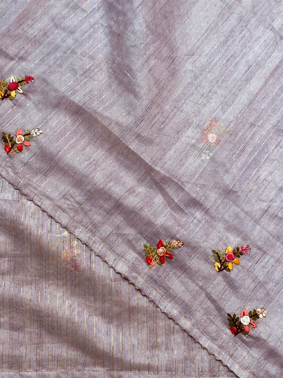 Lavender jute tissuesaree -VR2B