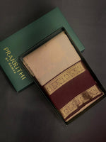 Beige and Brown kanchipuram silk saree- PSSR242