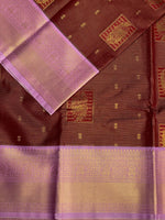 Maroon and lavender kanchipuram silk saree- PSSR252