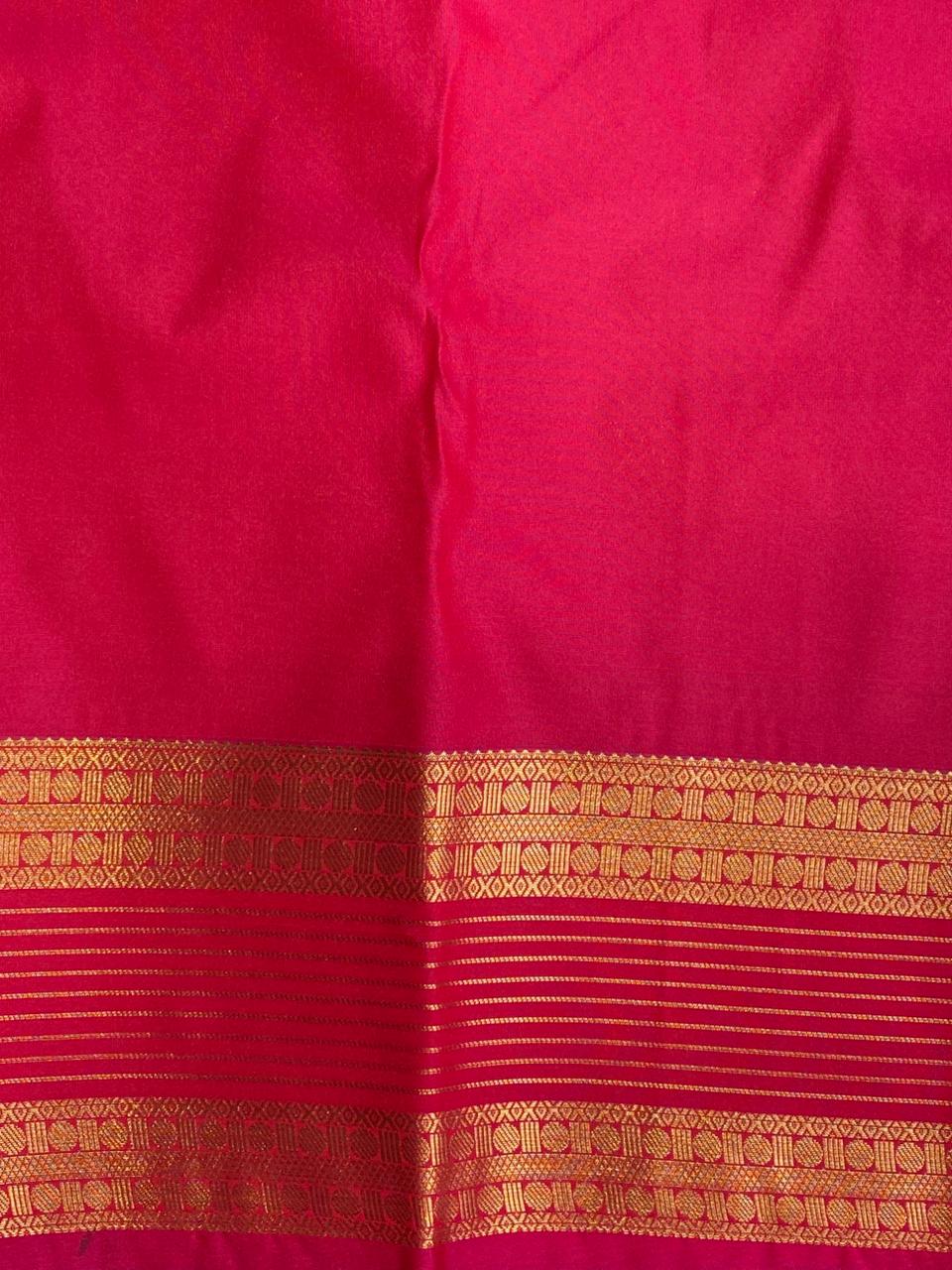 Olive Green and magenta kanchipuram silk saree- PSSR253