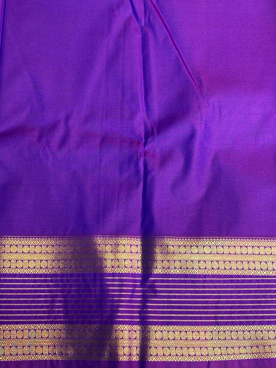 Blue and Violet kanchipuram silk saree- PSSR255