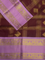Maroon and Lavender kanchipuram silk saree- PSSR257