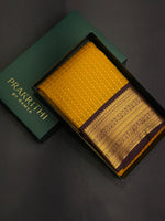 Yellow and deep purple kanchipuram silk saree- PSSR261