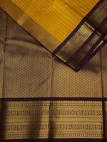 Yellow and deep purple kanchipuram silk saree- PSSR261