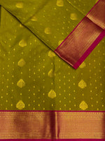 Olive Green and magenta kanchipuram silk saree- PSSR266