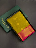 Olive Green and magenta kanchipuram silk saree- PSSR266