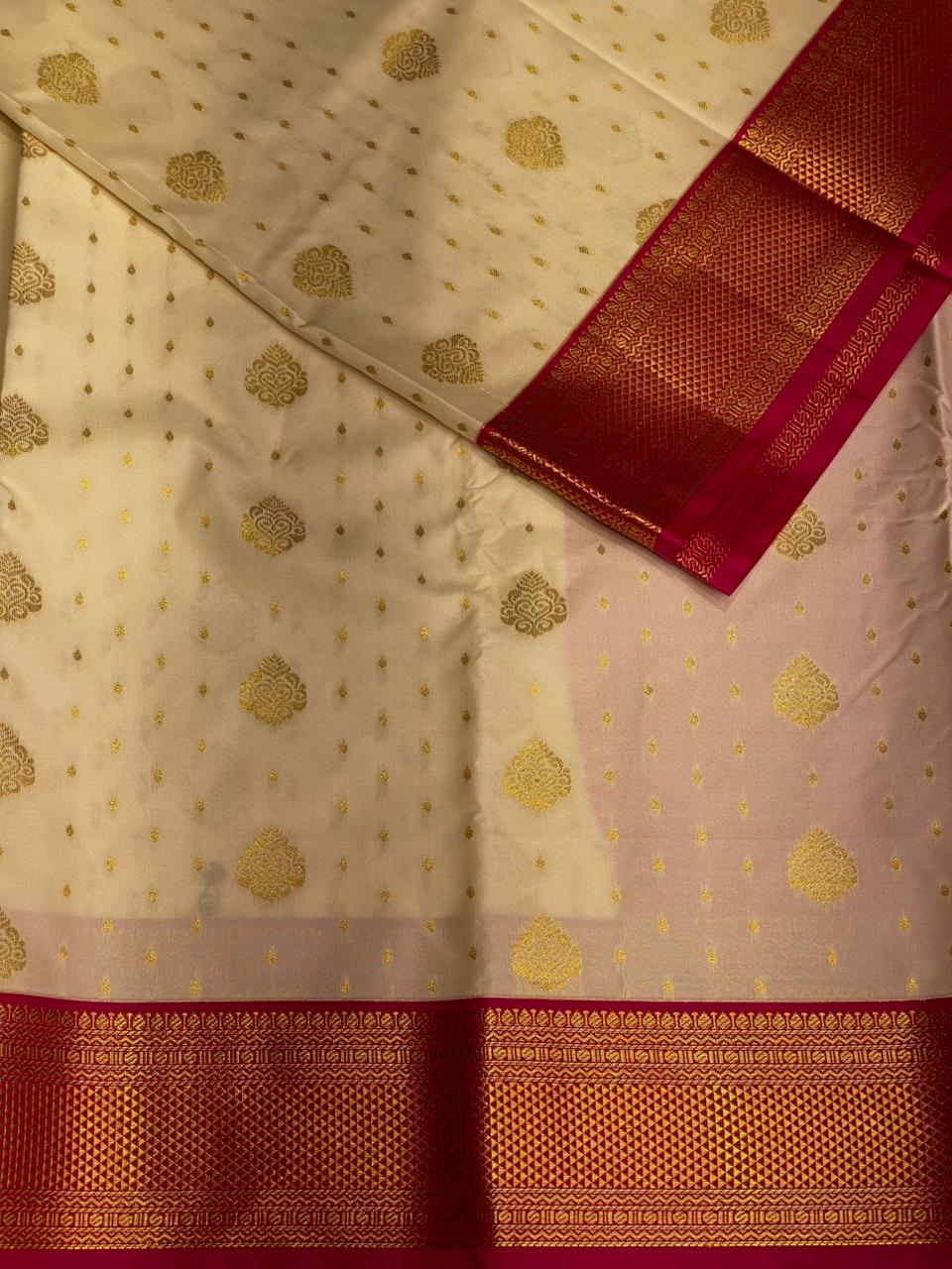 Sandal and magenta kanchipuram silk saree- PSSR260