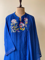 Blue Pure mul chanderi salwar set -SMUL18-SIZE44