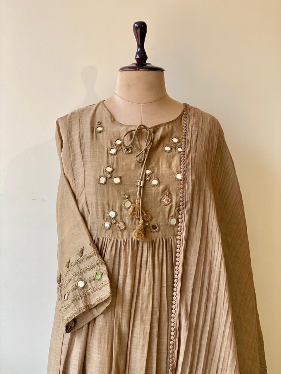Chicku mul chanderi salwar set -SMUL28- SIZE42