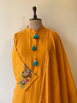 Yellow Pure mul chanderi salwar set -SMUL35- SIZE38