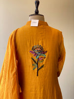 Yellow Pure mul chanderi salwar set -SMUL35- SIZE38