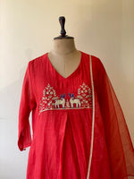Orange Pure mul chanderi salwar set -SMUL36- SIZE42