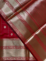 Dark Red Banarasi silk Saree - RUK1