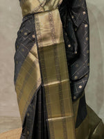 Black Banarasi silk Saree - RUK1A