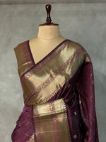 Deep Purple Banarasi silk Saree - RUK1C