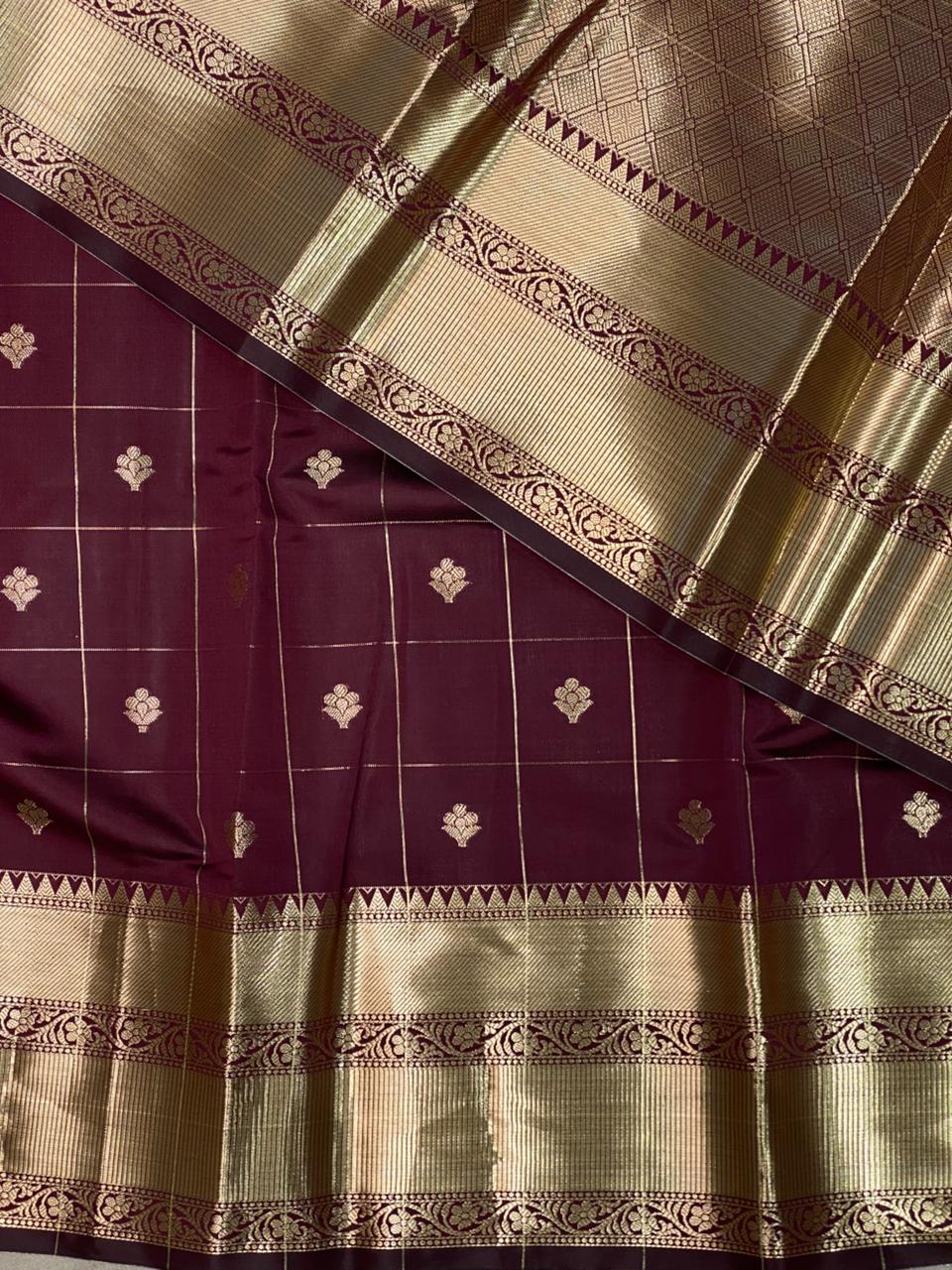 Deep Purple Banarasi silk Saree - RUK1C