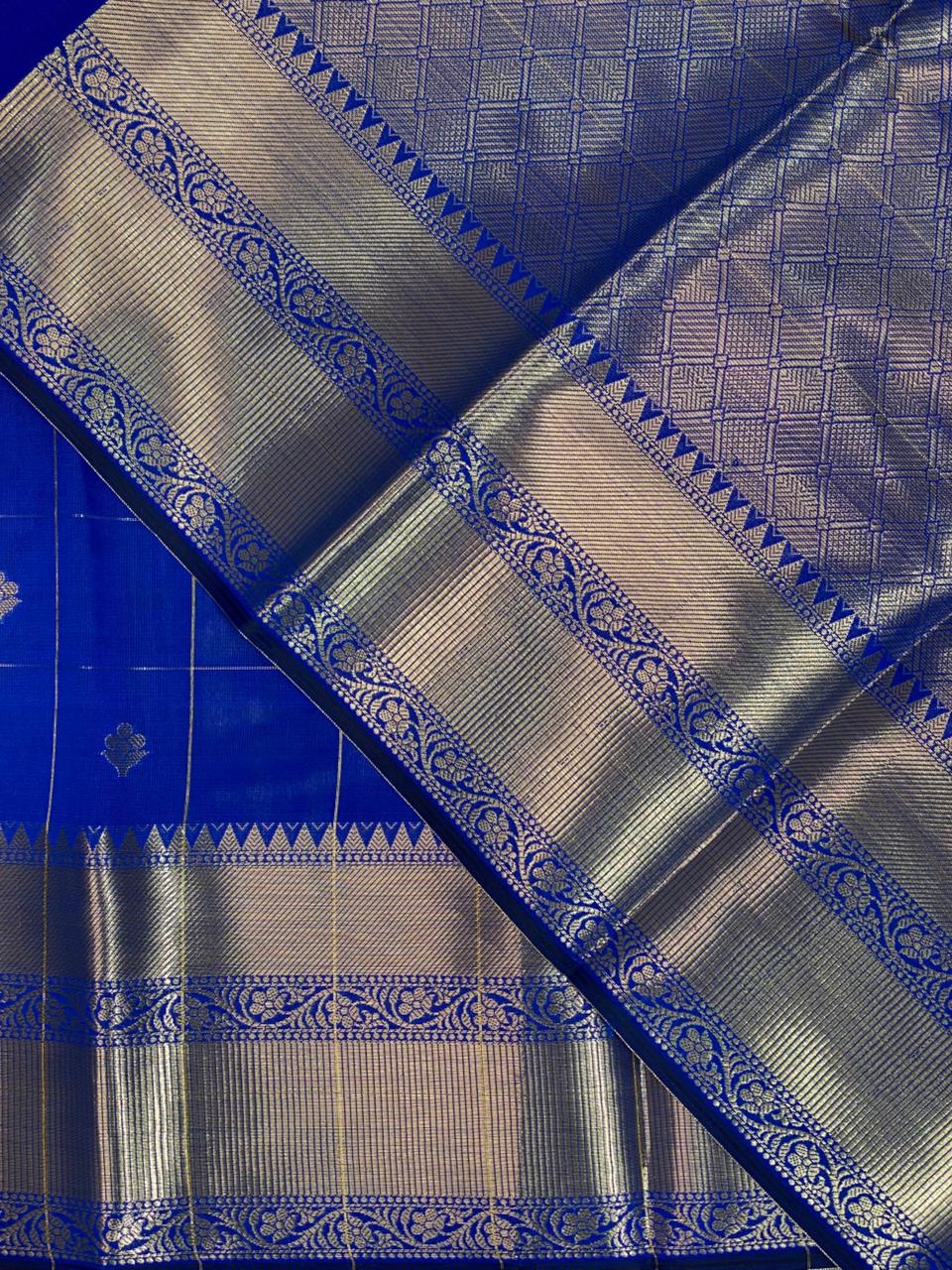 Royal Blue Banarasi silk Saree - RUK1D