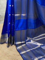 Royal Blue Banarasi silk Saree - RUK1D
