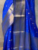 Royal Blue Banarasi silk Saree - RUK1D