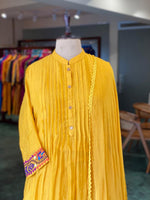 Yellow Pure mul chanderi salwar set -SMUL46- SIZE42