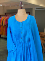 Blue Pure mul chanderi salwar set -SMUL52-- SIZE40