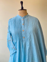 Blue Pure mul chanderi salwar set -SMUL53- SIZE40