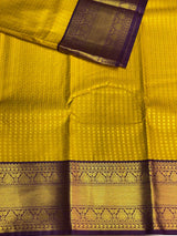 Yellow and Violet kanchipuram silk saree- PSSR294