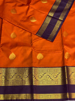 Orange and Purple kanchipuram silk saree- PSSR291