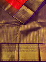 Red and purple kanchipuram silk saree- PSSR289