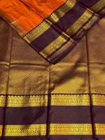Rust Orange and purple kanchipuram silk saree- PSSR287