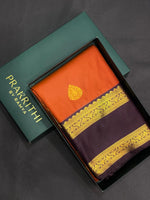 Rust Orange and purple kanchipuram silk saree- PSSR287