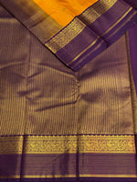 Yellow and purple kanchipuram silk saree- PSSR285