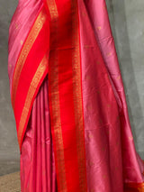 Pink and Red silk saree -BSP22