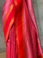 Pink and Red silk saree -BSP22