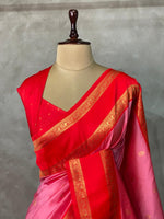 Pink and Red silk saree -BSP22