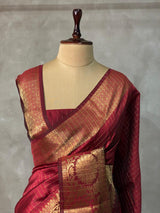 Maroon Semi Banarasi saree - LZ9H