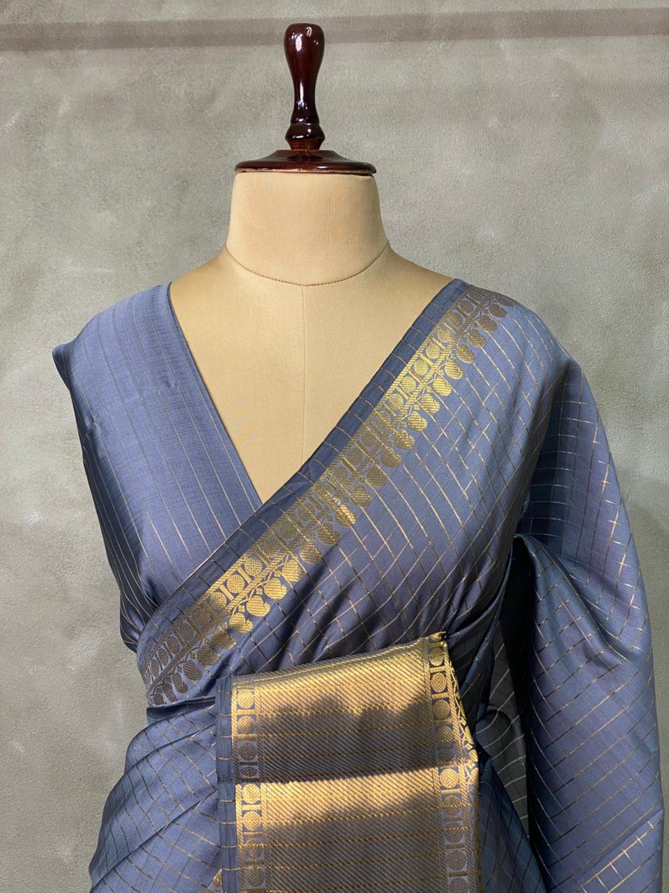 Grey banarasi silksaree - RUK2G